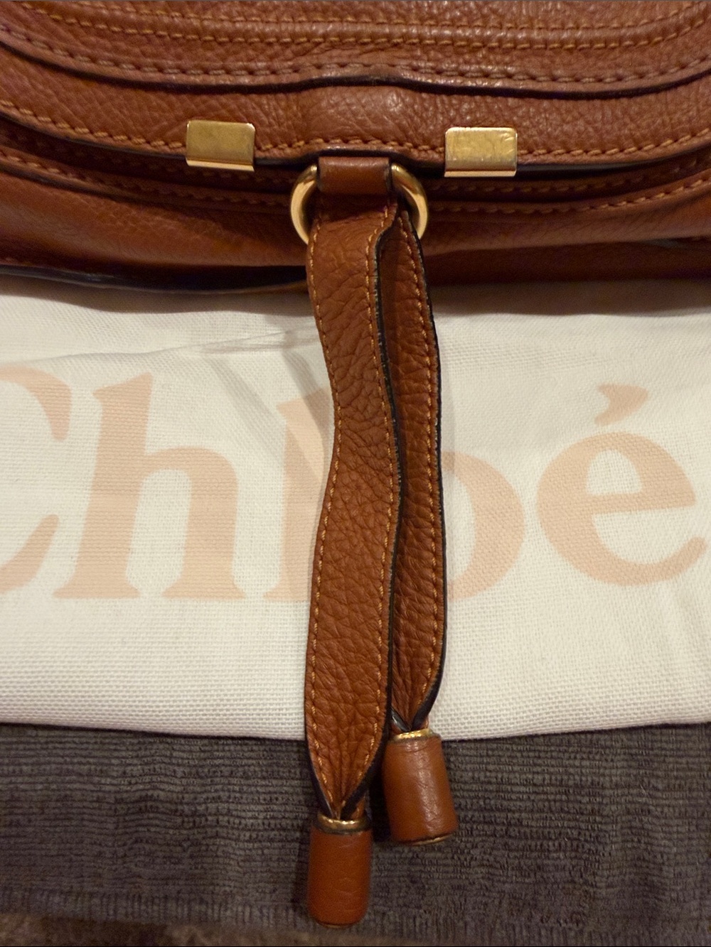 Chloe Marcie Small Brown Leather Satchel - Picture 3 of 12